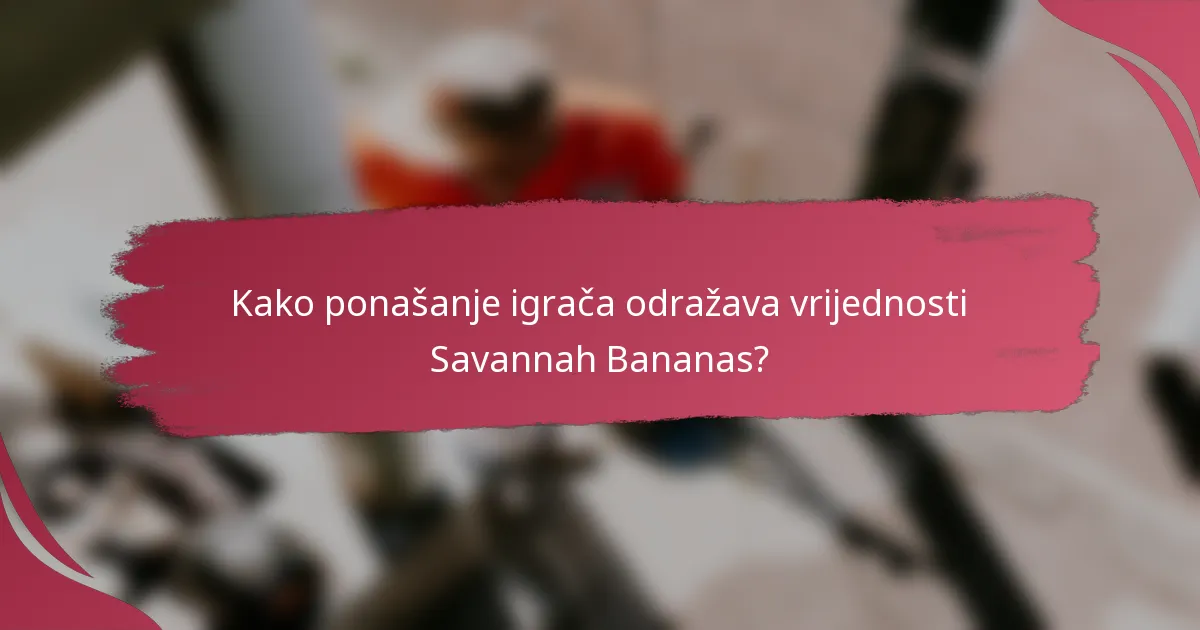 Kako ponašanje igrača odražava vrijednosti Savannah Bananas?