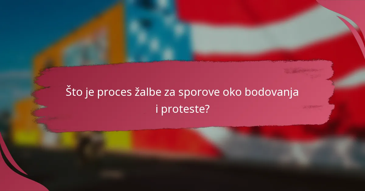 Što je proces žalbe za sporove oko bodovanja i proteste?